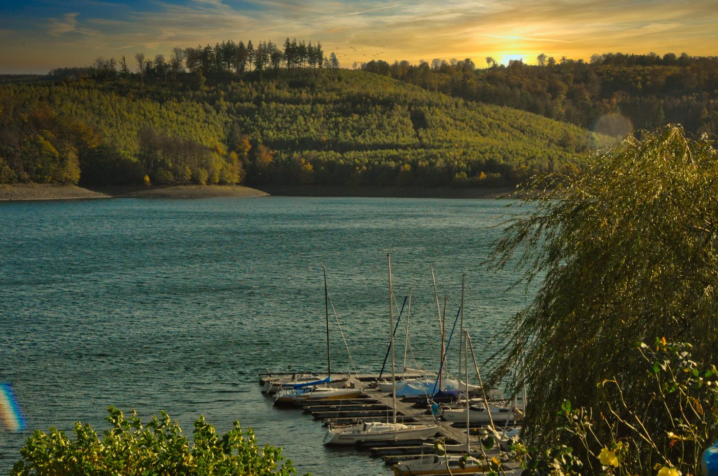 Biggesee im Sauerland bei Sonnenuntergang